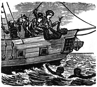 Sailor Throwing Slaves Overboard